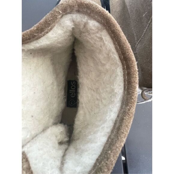 Ellos Women’s Booties Suede Curling Boots Brown Size 7 Wool Insole - Picture 11 of 13